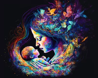 Sternzeichen - Mutter mit Baby