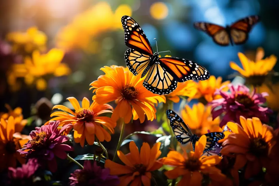 Schmetterlinge und Blumen